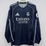 2025-26 Real Madrid Away Long Sleeve Soccer Jersey (长袖)