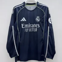 2025-26 Real Madrid Away Long Sleeve Soccer Jersey (长袖)