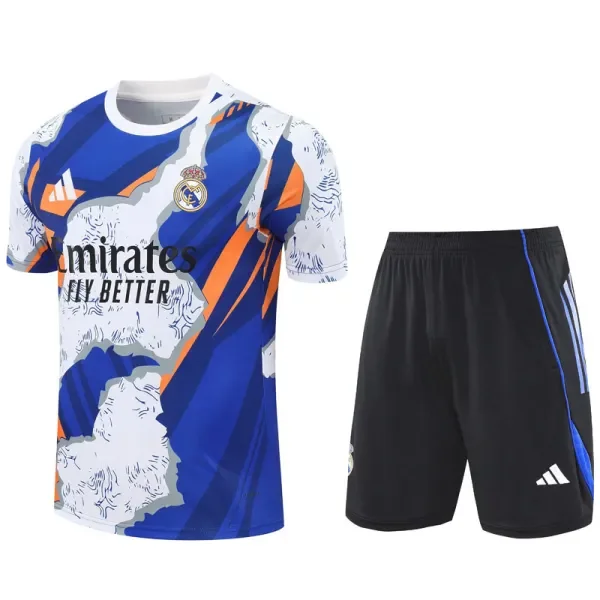 2025-26 Real Madrid White blue Training Short Suit