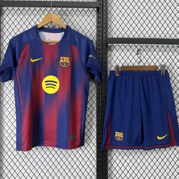 2025-26  Barcelona Home Kids Soccer Jersey