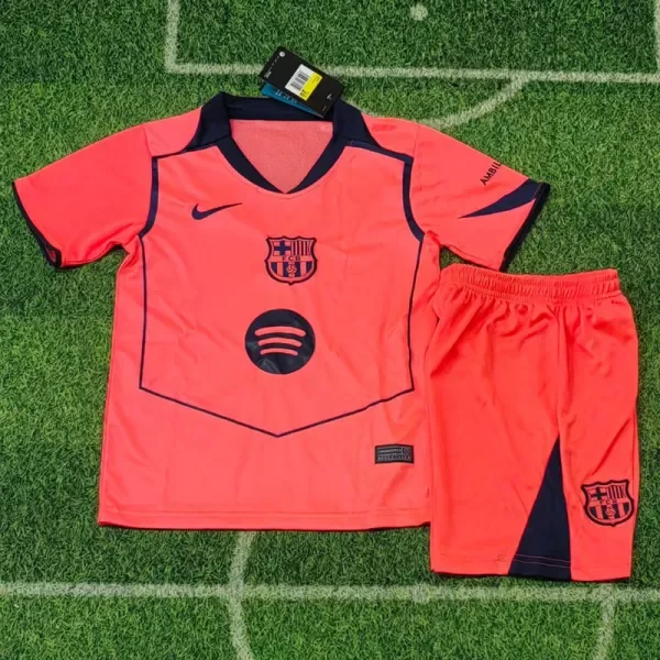 2025-26  Barcelona Third Kids Soccer Jersey