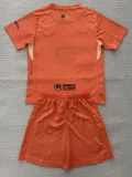 2025-26  Barcelona Orange Goalkeeper Kids Soccer Jersey