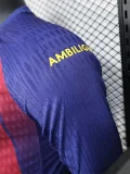 2025-26  Barcelona Home Long Sleeve Player Version Soccer Jersey (长袖球员)