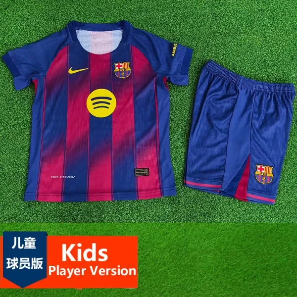 2025-26  Barcelona Home Kids Player Version Soccer Jersey (球员童装)