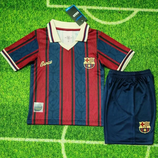 2025-26  Barcelona Anniversary Edition Kids Soccer Jersey