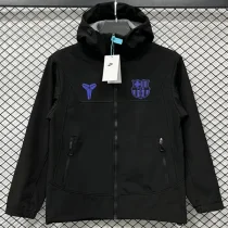 2025-26  Barcelona Black Outdoor Jackets #L6605紫标软料