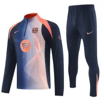 2025-26  Barcelona Royal blue Half Pull Tracksuit (半拉链)