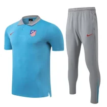 2025-26 Atletico Madrid Lake blue Polo Tracksuit