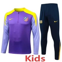 2025-26 Atletico Madrid Purple Kids Half Pull Tracksuit #E25136(童装)(半拉链)