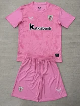 2025-26 Bilbao Pink Goalkeeper Kids Soccer Jersey