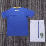 2010 Brazil Away Kids Retro Soccer Jersey