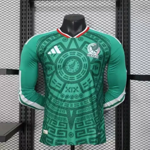 Mexico Authentic Home Kit Long Sleeve Soccer Jersey World Cup 2026