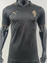 26-27 Portugal Black Player Version Soccer Jersey (有领)