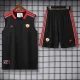 2025-26 Man Utd Black Tank top and shorts suit