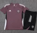 2025-26 Man Utd Grey purple Training Short Suit #D25126