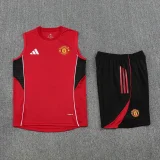 2025-26 Man Utd Red Tank top and shorts suit