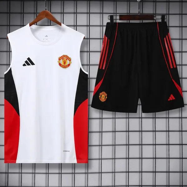 2025-26 Man Utd White Tank top and shorts suit