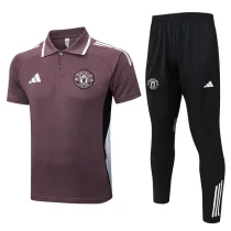2025-26 Man Utd Grey purple Polo Tracksuit