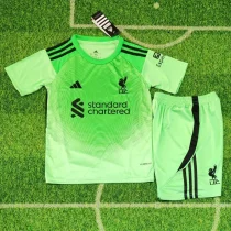 2025-26 Liverpool Green GoalKeeper Kids Soccer Jersey