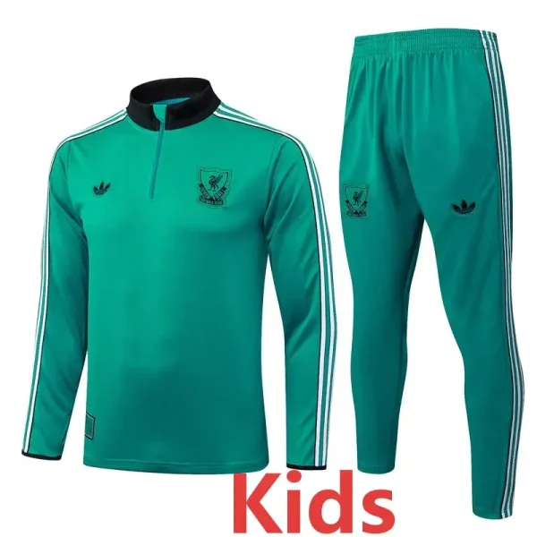 2025-26  Liverpool Green Kids Half Pull Tracksuit #E25199(童装)(半拉链)