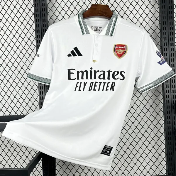 2025-26 Arsenal White Polo Short Sleeve