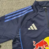 25-26 Leeds United Black Half Pull Tracksuit (Pants Have Pocket)(半拉链)