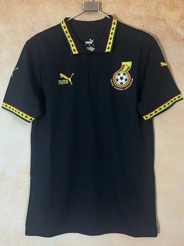 2025-26 Ghana Black Polo Short Sleeve (有领)