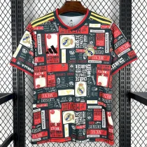 2025-26 Real Madrid Red Green Special Edition Fans Training Shirts