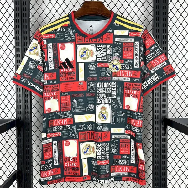 2025-26 Real Madrid Red Green Special Edition Fans Training Shirts