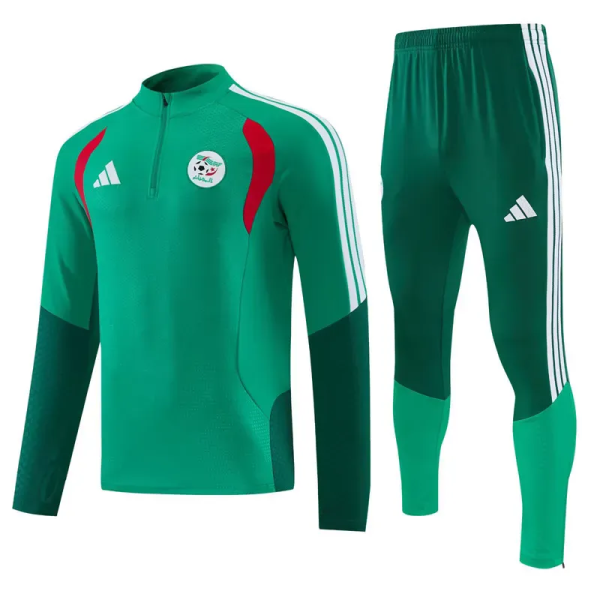 2026-27 Algeria Green Half Pull Tracksuit (半拉链)