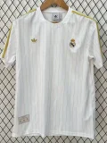 2025-26 Real Madrid  White Casual Edition Fans Training Shirts