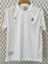 2025-26 Real Madrid  White Casual Edition Fans Training Shirts