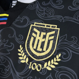 2025 Ecuador Black 100th Anniversary Goalkeeper Soccer Jersey (花图案)