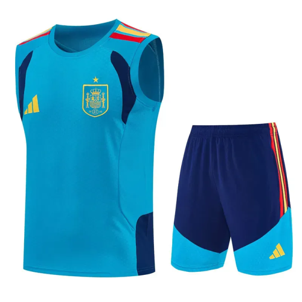 2026-27 Spain Lake blue Tank top and shorts suit