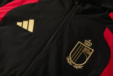 25-26 Belgium Black Hoodie Jacket Tracksuit