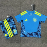 2026-27 Spain Blue Goalkeeper Kids Soccer Jersey