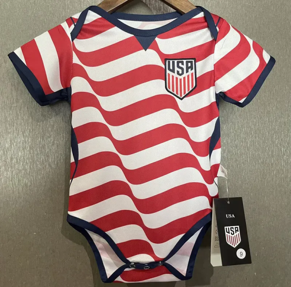 2026-27 USA Red White Baby Infant Crawl Suit