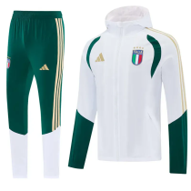 2025-26 Italy White Hoodie Jacket Tracksuit