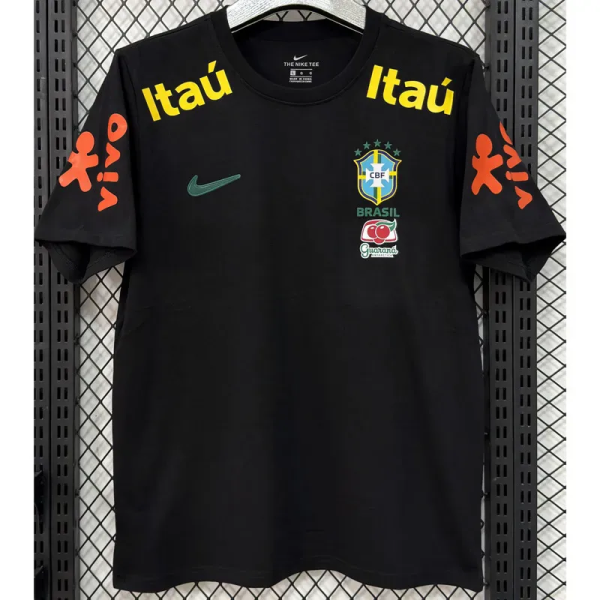 2025-26 Brazil Black Polo Short Sleeve