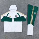 2025-26 Italy White Hoodie Jacket Tracksuit