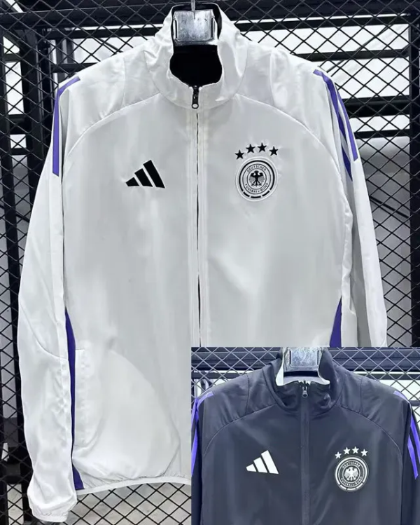 2025-26 Germany White & Black Double Sided Windbreaker (双面风衣)