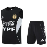 2025-26 Argentina Black Tank top and shorts suit