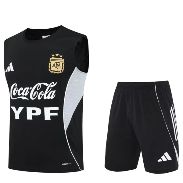 2025-26 Argentina Black Tank top and shorts suit