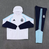 2025-26 Argentina White Hoodie Jacket Tracksuit