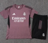 2025-26 Real Madrid Gray Purple Training Short Suit #D25279