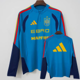 2026-27 Spain Blue Top Half Pull Tracksuit (半拉上衣)