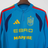 2026-27 Spain Blue Top Half Pull Tracksuit (半拉上衣)