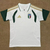 2026-27 Italy White Polo Short Sleeve (半拉链)