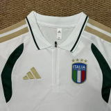 2026-27 Italy White Polo Short Sleeve (半拉链)