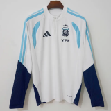 2026-27 Argentina White Top Half Pull Tracksuit (半拉上衣)